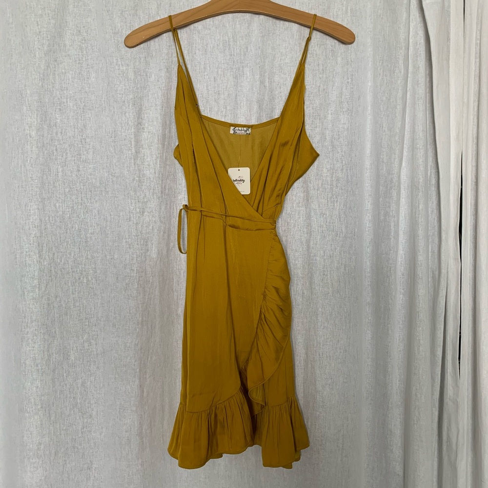 Free People All My Love Shine Wrap Mini Dress